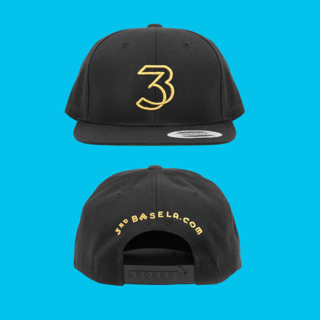 Black 3rd Base Snapback